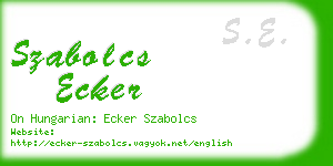 szabolcs ecker business card